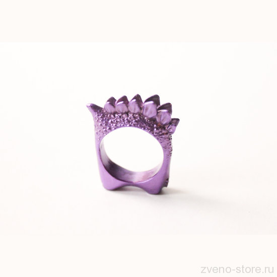 Кольцо SOF Стегозавр фиолетовый, латунь, нанокерамика