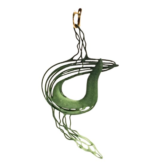 Моносерьга-кулон Xenia Gai зеленый градиент Dance Anatomy Object 2