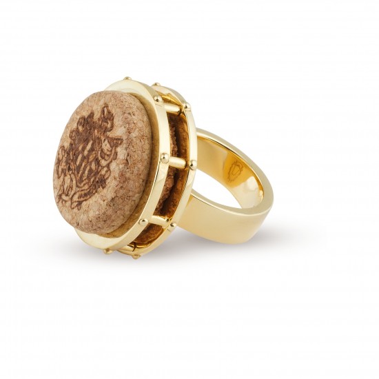 Кольцо Amarin Jewelry Cork Бочка ювелирный сплав, позолота, винная пробка